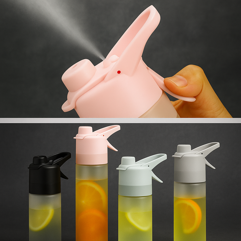Refresher | Drinkfles met Nevelspray - Hydratatie & Verkoeling in één | 2 IN 1