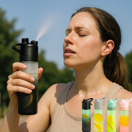 Refresher | Drinkfles met Nevelspray - Hydratatie & Verkoeling in één | 2 IN 1