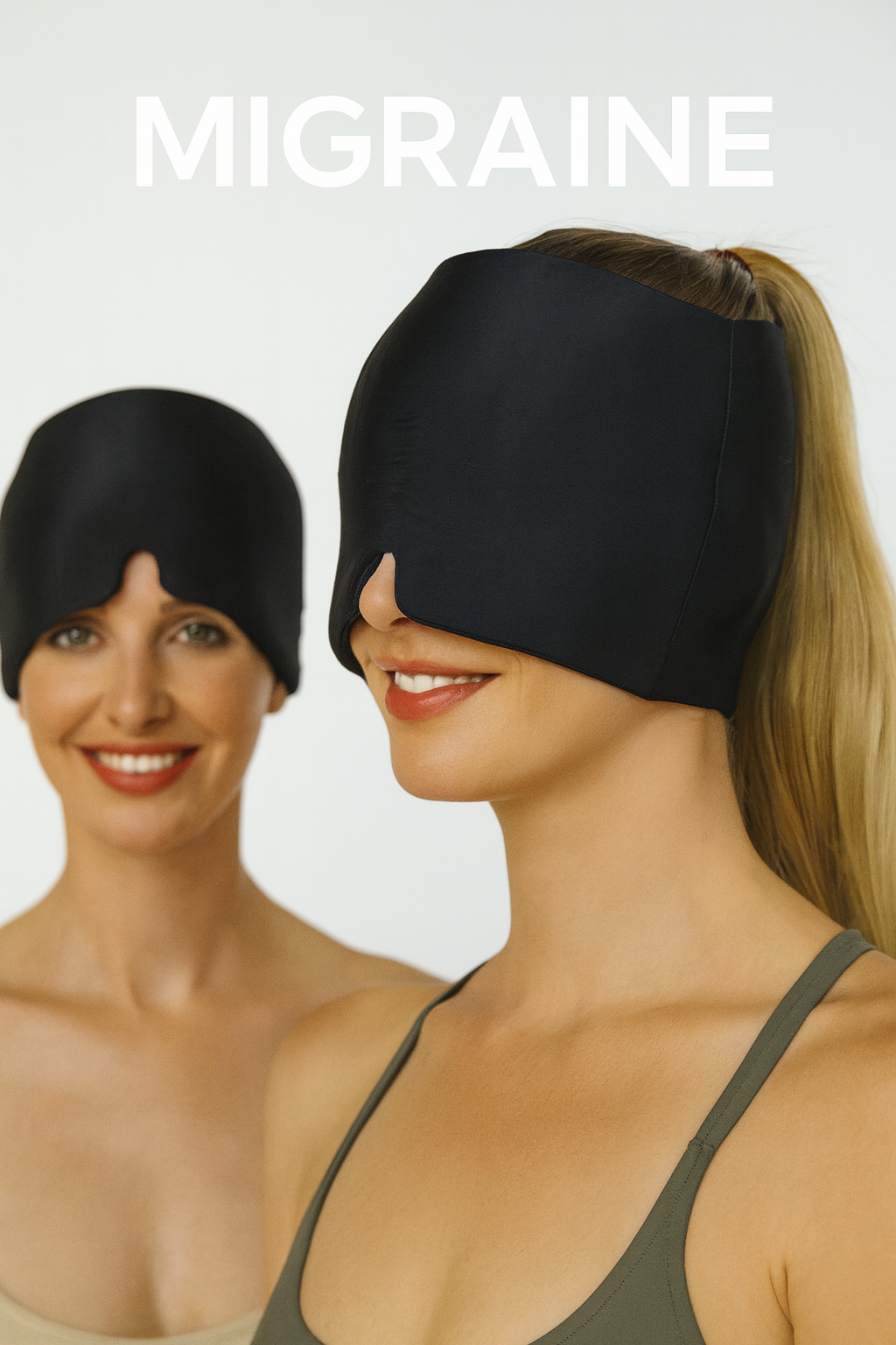 2 vrouwen demonsteren op welke manier de headease gebruikt kan worden