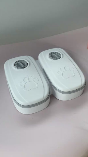 Weergave hoe de voerbak met timer werkt 